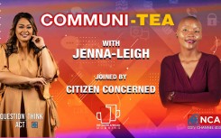 COMMUNI-TEA WITH picture of JENNA-LEIGH  and POLITICAL COMMENTATOR CITIZEN CONCERNED 