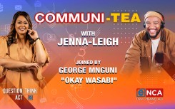 Jenna-Leigh with Wasabi AKA George Mnguni on eNCA 