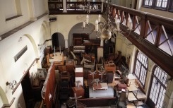 A view of furniture which was recovered after a fire burnt parts of Parliament. AFP/Rodger Bosch