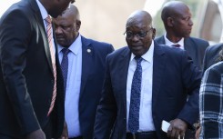 Former president Jacob Zuma arrives the Constitutional Court in Johannesburg. AFP/Phill Magakoe