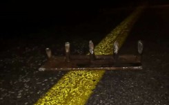 Spikes in the road. Supplied