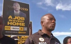 Leader Mmusi Maimane led the protest for jobs on the streets of Gqeberha. 