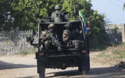 File: A military convoy of South Africa National Defence Forces (SANDF) soldiers. AFP/Alfredo Zuniga