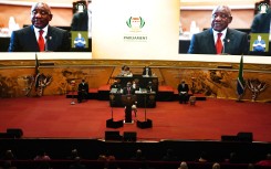 File: South African President Cyril Ramaphosa at the opening of Parliament in Cape Town, South Africa, 10 February 2022.