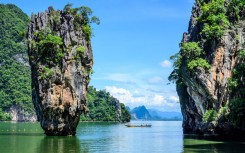 a longtail boat near James Bond Island in Phang Nga Bay northeast of Phuket. AFP/Mladen Antonov