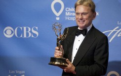 File: Pat Sajak poses backstage at the 38th Annual Daytime Emmy Awards show in Las Vegas. AFP/Adrian Sanchez-Gonzalez