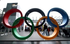 A view of Olympic rings at the Orly airport, south of Paris. AFP/Emmanuel Dunand