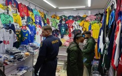 The Counterfeit Goods Unit acted on intelligence and searched storage rooms at the mall. Twitter/@SAPoliceService