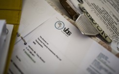 File: Files containing the paperwork of VBS Mutual Bank. AFP/Gulshan Khan