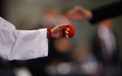 File: Glove illustration during the 2019 Karate 1 Premier League on November 29, 2019 at Madrid Arena in Madrid, Spain.