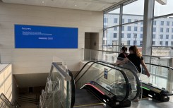 A large screen in the Dubai Metro is out of function amid a massive global IT outage. AFP/Giuseppe Cacace