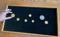 File: Seven coins dating back from the late 16th and 17th century, belonging to the Lars Emil Bruun's collection. AFP/Camille Bas-Wohlert