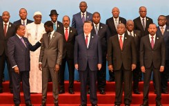 China's President Xi Jinping (C) and leaders from African countries gather for a group photo before the opening ceremony of the Forum on China-Africa Cooperation. AFP/Pool