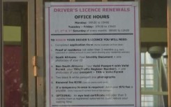 File: A sign at a driver's licence test centre. eNCA