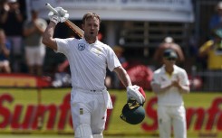 File: South African batsman AB de Villiers celebrates scoring a century. AFP/Marco Longari