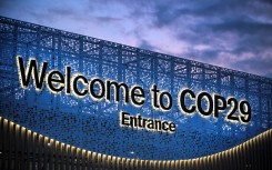 A view of the building of COP 29 Summit in Baku. AFP/Alexander Nemenov