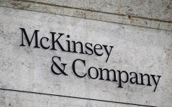 A sign of US-based McKinsey & Company management consulting firm. AFP/Fabrice Coffrini