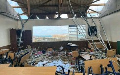 A classroom of the destroyed Cavani primary school in the capital Mamoudzou. AFP/Daniel Mouhamadi