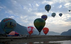 Hot air balloons rise in sky during the international festival at Pokhara in Nepal. AFP/Prakash Mathema