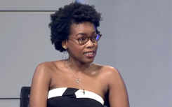 Kopano Pule of MarumeFemme / eNCA in studio