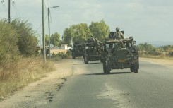A military convoy of SANDF vehicles. AFP/Alfredo Zuniga