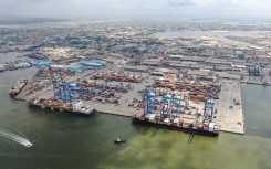 a wharf of the expansion project of the Abidjan Port. Xinhua via AFP/Han Xu