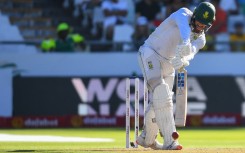 South Africa's Ryan Rickelton plays a shot. AFP/Rodger Bosch