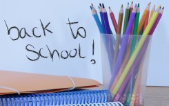 A back to school poster with stationery. GettyImages/Xiomara Santana Quintana