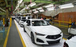 A car assembly line at a factory of Honda. Yasuhiro Kobayashi / Yomiuri / The Yomiuri Shimbun via AFP