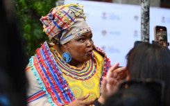 Minister of Water and Sanitation Pemmy Majodina at SONA 2025. AFP/Rodger Bosch