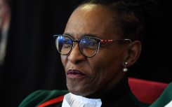 Chief Justice Mandisa Muriel Lindelwa Maya is seen at the Cape Town City Hall. AFP/Rodger Bosch