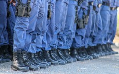 Police officers standing on parade. Twitter/@SAPoliceService