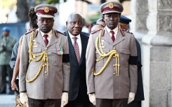 President Cyril Ramaphosa arrives at the Cape Town City Hall ahead of SONA 2025. GCIS