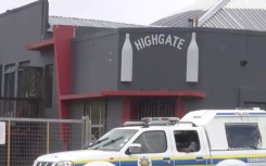 A police vehicle outside the Highgate Hotel.