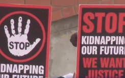 East London community members protesting against kidnappings.