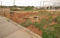 The damaged bridge in Kwanobuhle that is yet to be rebuilt.