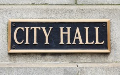 File: A City Hall municipal sign. GettyImages/nazdravie