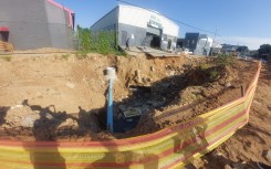 A gaping hole left in a road in Wynberg. eNCA/Hloni Mtimkulu