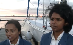  two female Indian Navy officers have embarked on an expedition to sail more than 23,400 nautical miles in just eight months/ eNCA