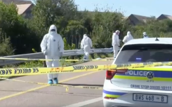 Police officers seen at Hennops River. 