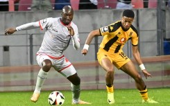 Dillan Solomons of Kaizer Chiefs and Xolani Sithole of Chippa United. BackpagePix/Deryck Foster