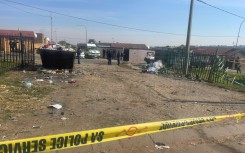 Police on the scene of the protest in Diepkloof. eNCA/Heidi Giokos