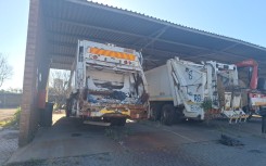 Waste management trucks. eNCA/Hloni Mtimkulu