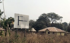 A general view of a signpost at Manga in Taraba State which borders Nigeria and Cameroon. AFP/Kola Sulaimon