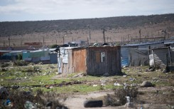 A general view of the shack in the informal settlement of Middelpos, where Kelly Smith, the mother of missing child Joshlin Smith, lived. AFP/Rodger Bosch