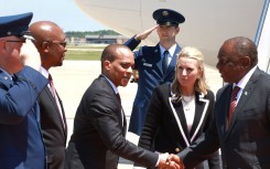 President Cyril Ramaphosa meeting delegates in Washington. GCIS