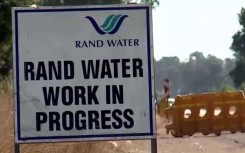 A Rand Water "work in progress" sign.