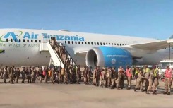 SANDF soldiers landing