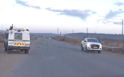 Police on the ground in Potchefstroom.