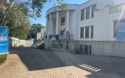 Outside view of the Gupta compound that is going on auction - 1/2